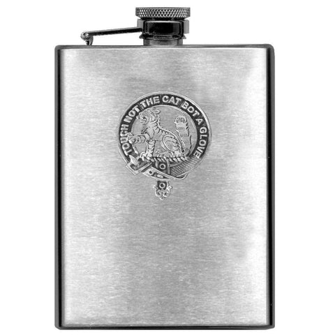 Gow 8oz Clan Crest Scottish Badge Stainless Steel Flask