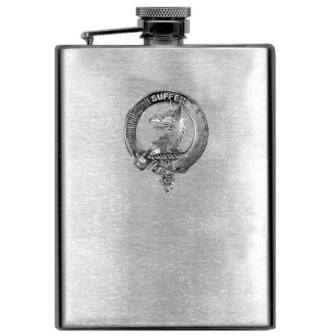Haldane 8oz Clan Crest Scottish Badge Stainless Steel Flask