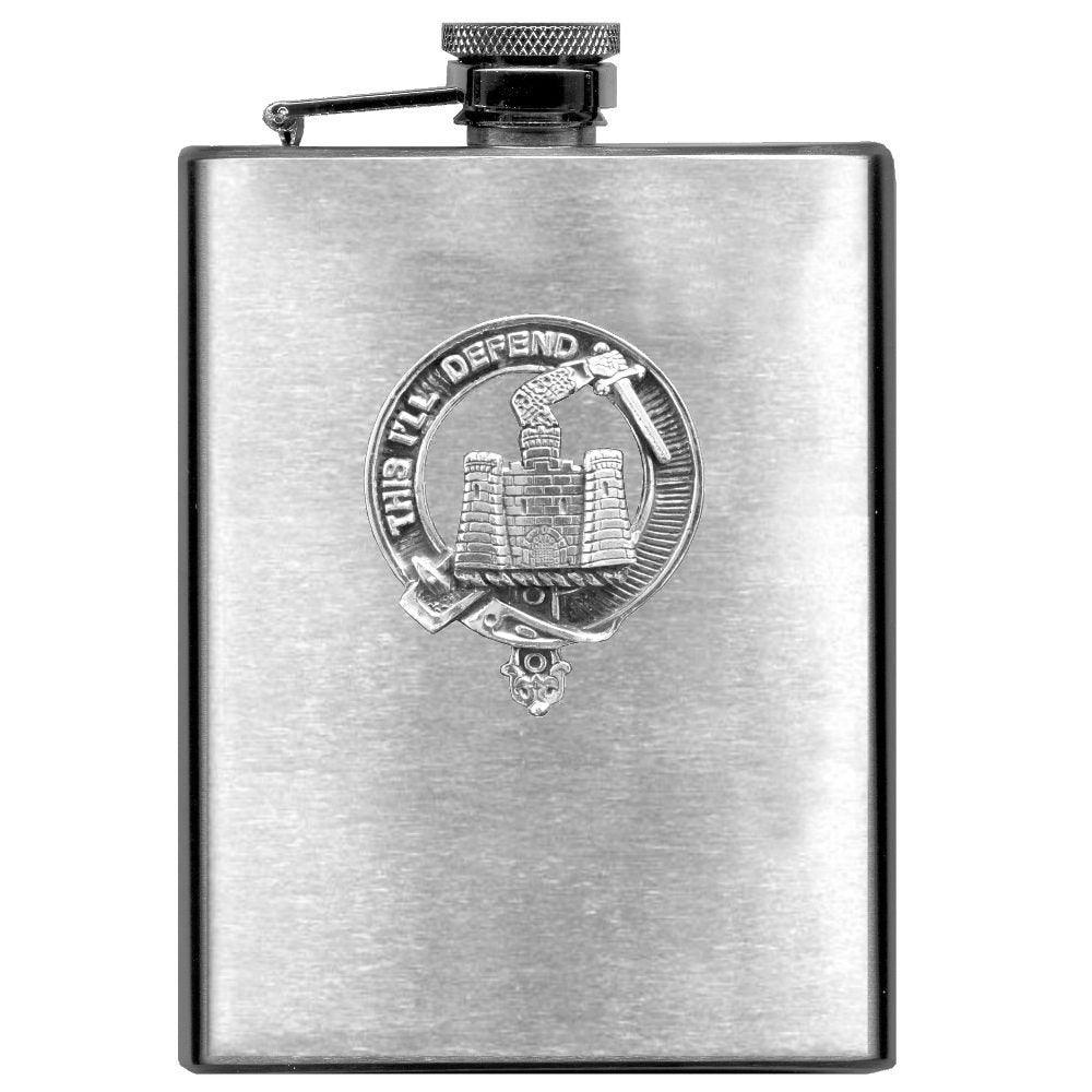 Kincaid 8oz Clan Crest Scottish Badge Stainless Steel Flask