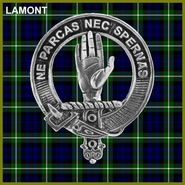 Lamont 8oz Clan Crest Scottish Badge Stainless Steel Flask