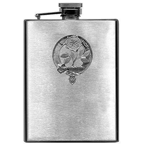 Learmont 8oz Clan Crest Scottish Badge Stainless Steel Flask