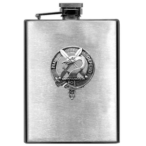 Lennox 8oz Clan Crest Scottish Badge Stainless Steel Flask