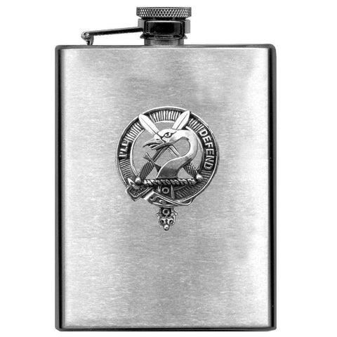 Lennox 8oz Clan Crest Scottish Badge Stainless Steel Flask