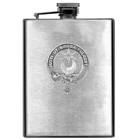 MacCall 8oz Clan Crest Scottish Badge Stainless Steel Flask
