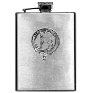 MacCorquodale 8oz Clan Crest Scottish Badge Stainless Steel Flask