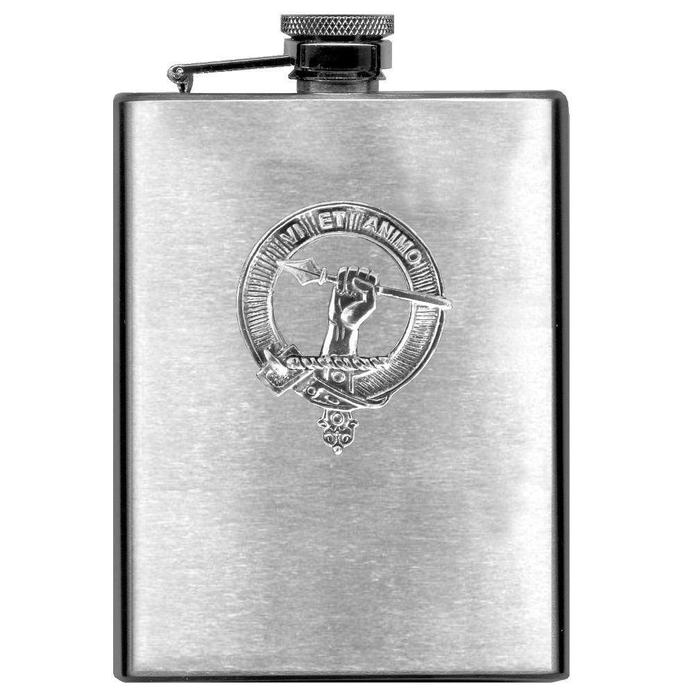 MacCulloch 8oz Clan Crest Scottish Badge Stainless Steel Flask