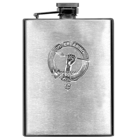 MacCulloch 8oz Clan Crest Scottish Badge Stainless Steel Flask