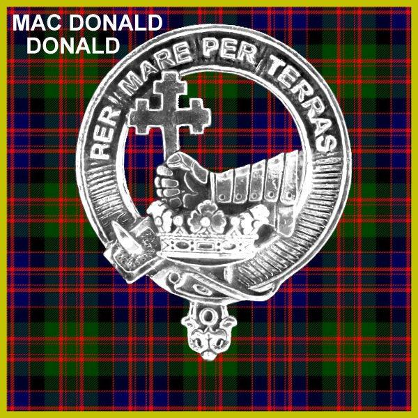 MacDonald ,Clan Donald 8oz Clan Crest Scottish Badge Stainless Steel Flask