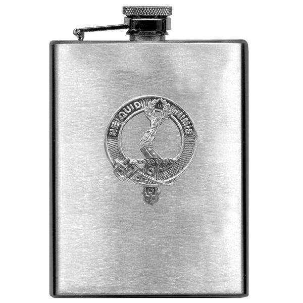 MacKinlay 8oz Clan Crest Scottish Badge Stainless Steel Flask