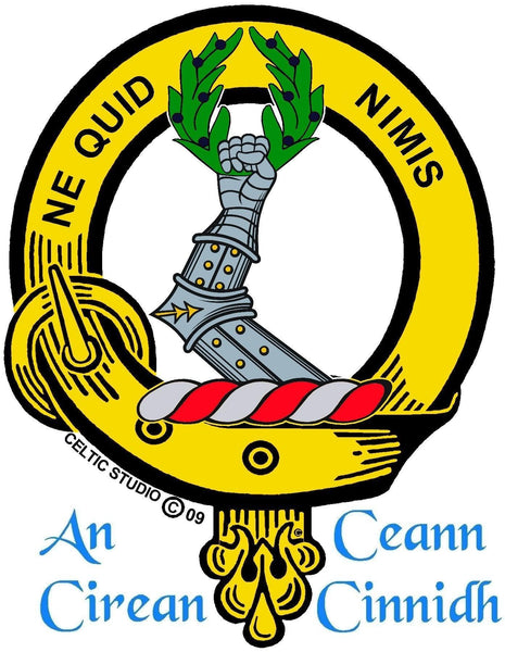 MacKinlay 8oz Clan Crest Scottish Badge Stainless Steel Flask