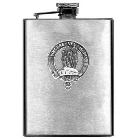 MacNeil Barra 8oz Clan Crest Scottish Badge Stainless Steel Flask