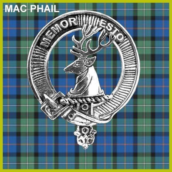 MacPhail 8oz Clan Crest Scottish Badge Stainless Steel Flask