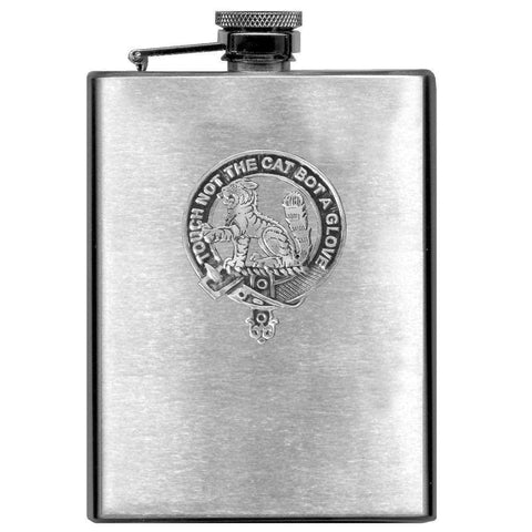 MacPherson 8oz Clan Crest Scottish Badge Stainless Steel Flask