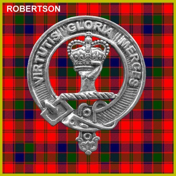 Robertson 8oz Clan Crest Scottish Badge Stainless Steel Flask