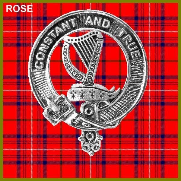 Rose 8oz Clan Crest Scottish Badge Stainless Steel Flask