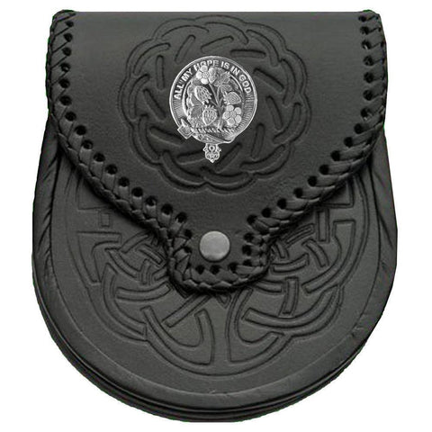 Fraser  Saltoun  Scottish Clan Badge Sporran, Leather
