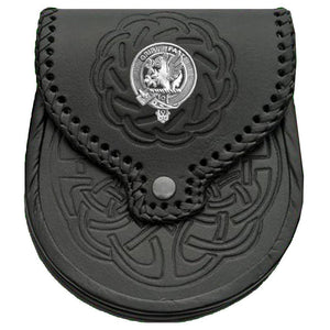 Leslie Scottish Clan Badge Sporran, Leather