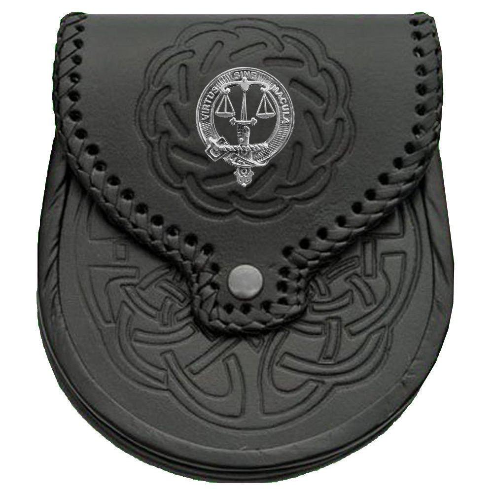 Russell Scottish Clan Badge Sporran, Leather