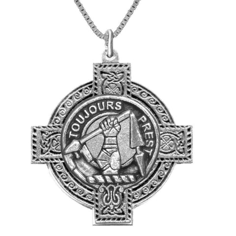 Carmichael Clan Crest Celtic Cross Pendant Scottish