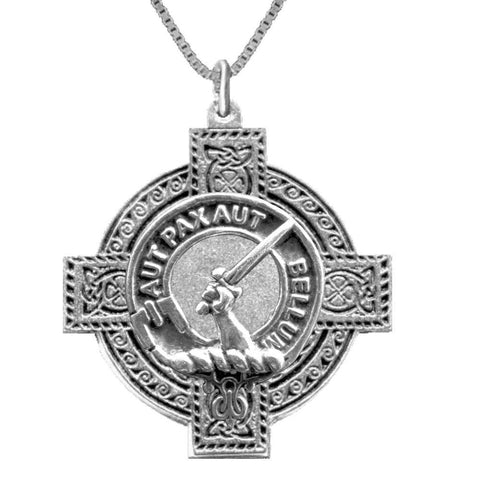 Gunn Clan Crest Celtic Cross Pendant Scottish ~ CLP04