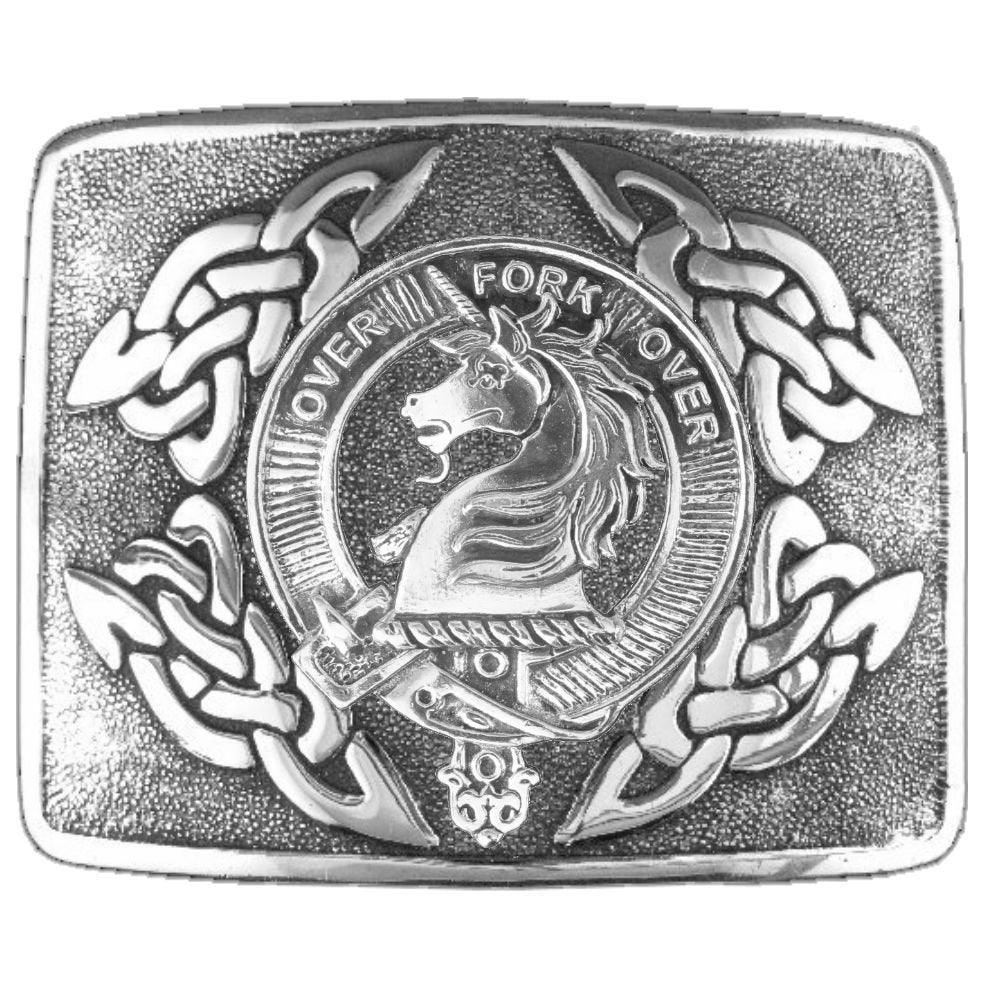 MacKellar outlet Clan Crest Interlace Kilt Buckle, Scottish Badge