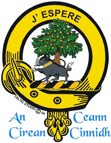 Swinton Clan Crest Interlace Kilt Buckle, Scottish Badge  