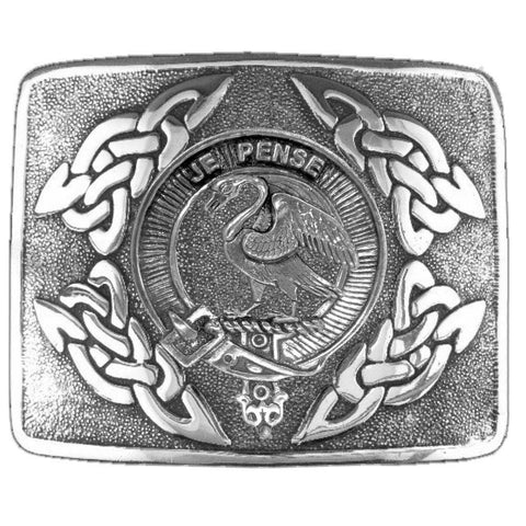 Wemyss Clan Crest Interlace Kilt Buckle, Scottish Badge  
