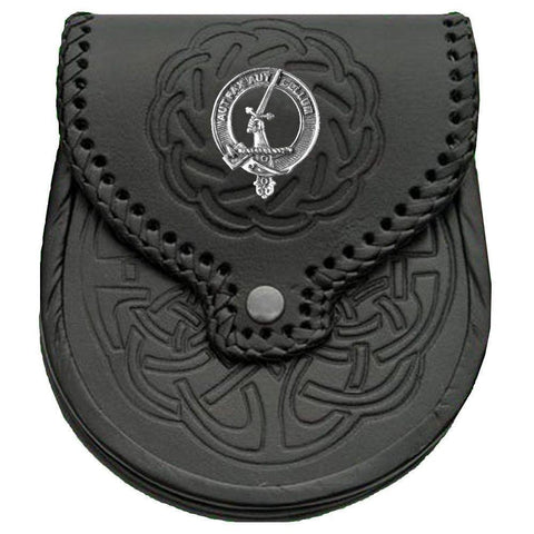 Gunn Scottish Clan Badge Sporran, Leather
