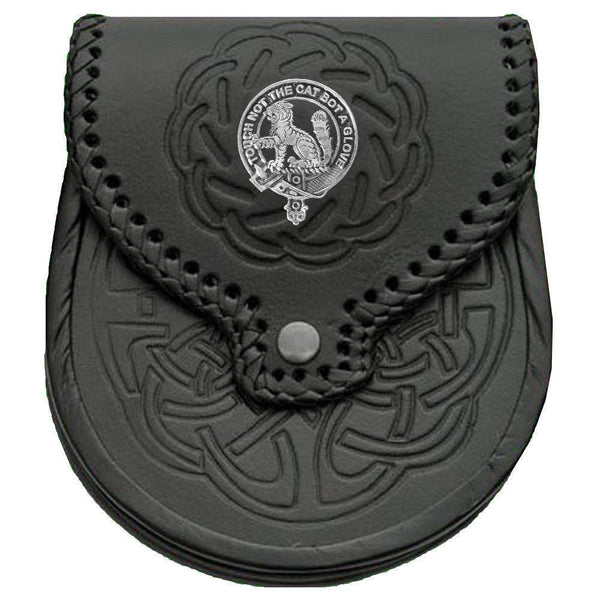 MacPherson Scottish Clan Badge Sporran, Leather