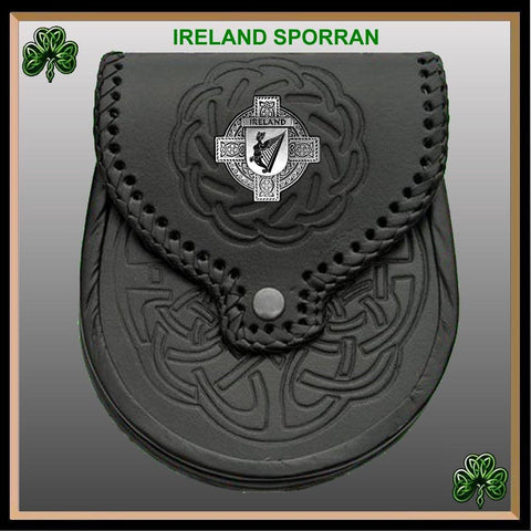 Ireland Coat of Arms Sporran, Genuine Leather