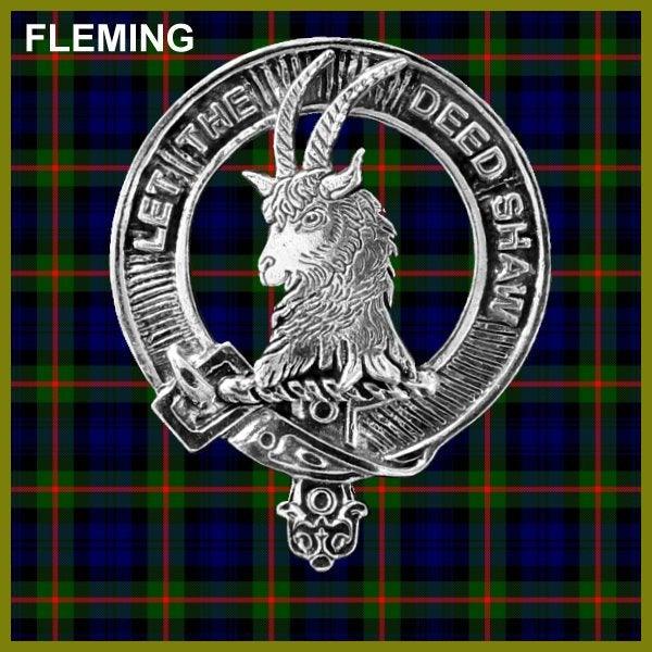 Fleming Clan Crest Interlace Kilt Belt Buckle