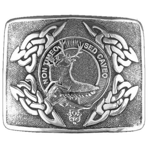 Strachan Clan Crest Interlace Kilt Buckle, Scottish Badge  