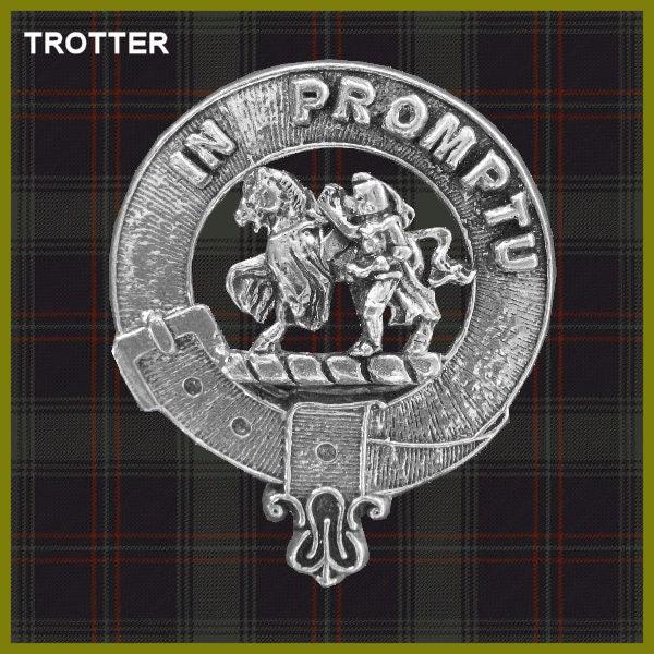 Trotter Clan Crest Interlace Kilt Buckle, Scottish Badge  