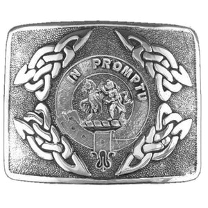 Trotter Clan Crest Interlace Kilt Buckle, Scottish Badge  
