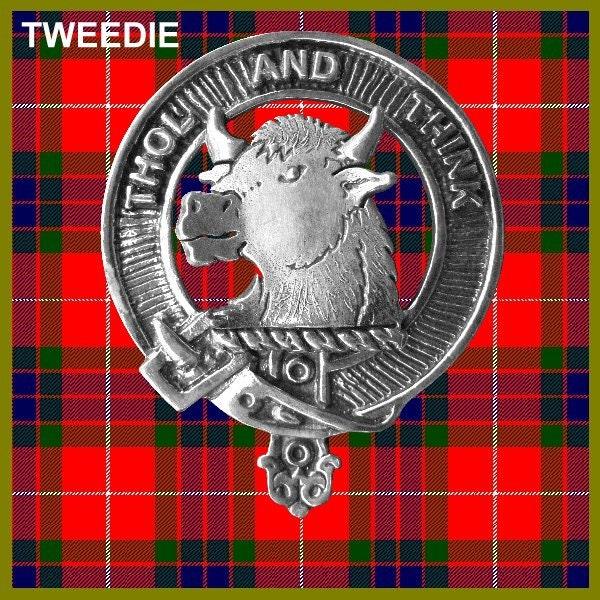 Tweedie Clan Crest Interlace Kilt Buckle, Scottish Badge  