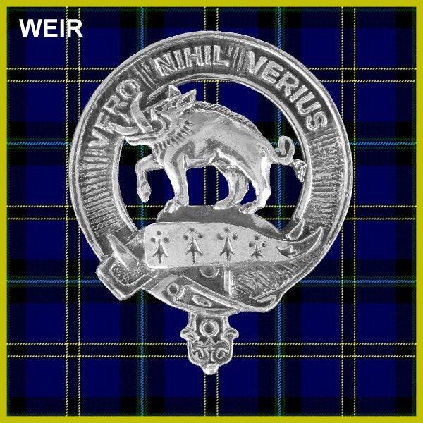 Weir Clan Crest Interlace Kilt Buckle, Scottish Badge  