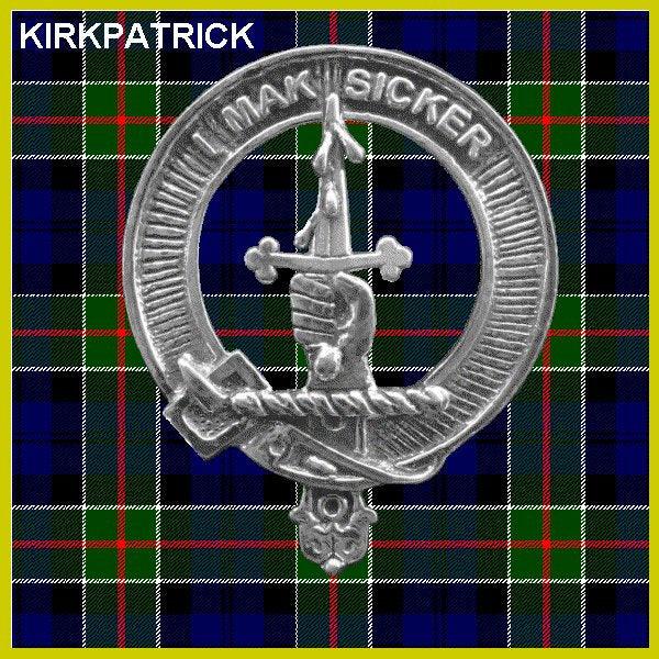 Kirkpatrick 5oz Round Scottish Clan Crest Badge Stainless Steel Flask