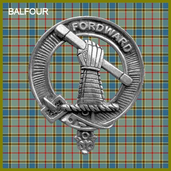 Balfour 5oz Round Scottish Clan Crest Badge Stainless Steel Flask