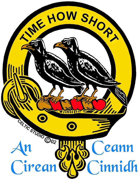 Akins Clan Crest Scottish Four Thistle Brooch