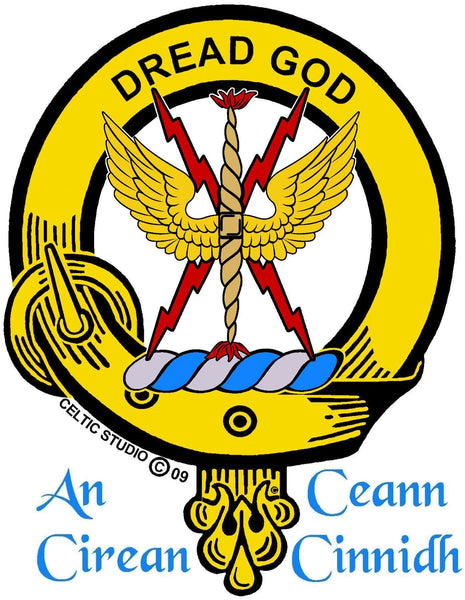 Carnegie Clan Crest Scottish Four Thistle Brooch