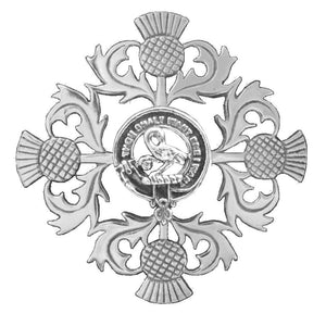 Cranston Clan Crest Scottish Four Thistle Brooch