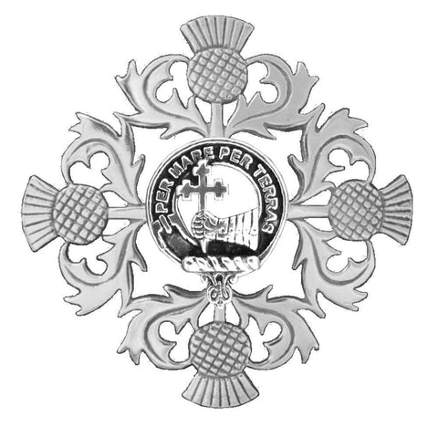 MacDonald (Sleat) Clan Crest Scottish Four Thistle Brooch