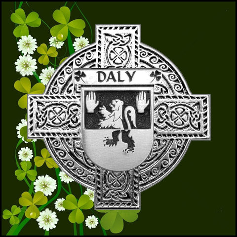 Daly Irish Coat of Arms Celtic Cross Badge