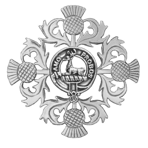 Blair Clan Crest Scottish Four Thistle Brooch