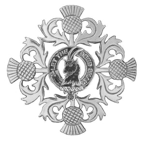 Fleming Clan Crest Scottish Four Thistle Brooch