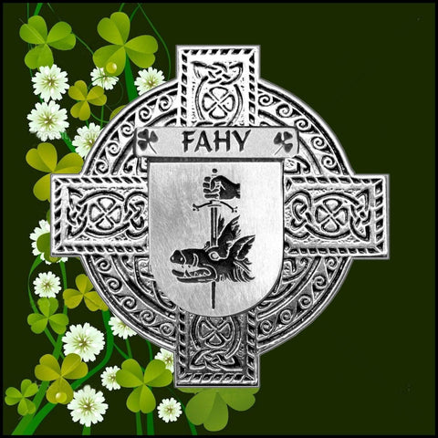 Fahy Irish Coat of Arms Celtic Cross Badge