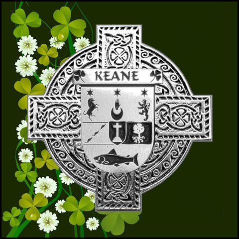 Keane Irish Coat of Arms Celtic Cross Badge