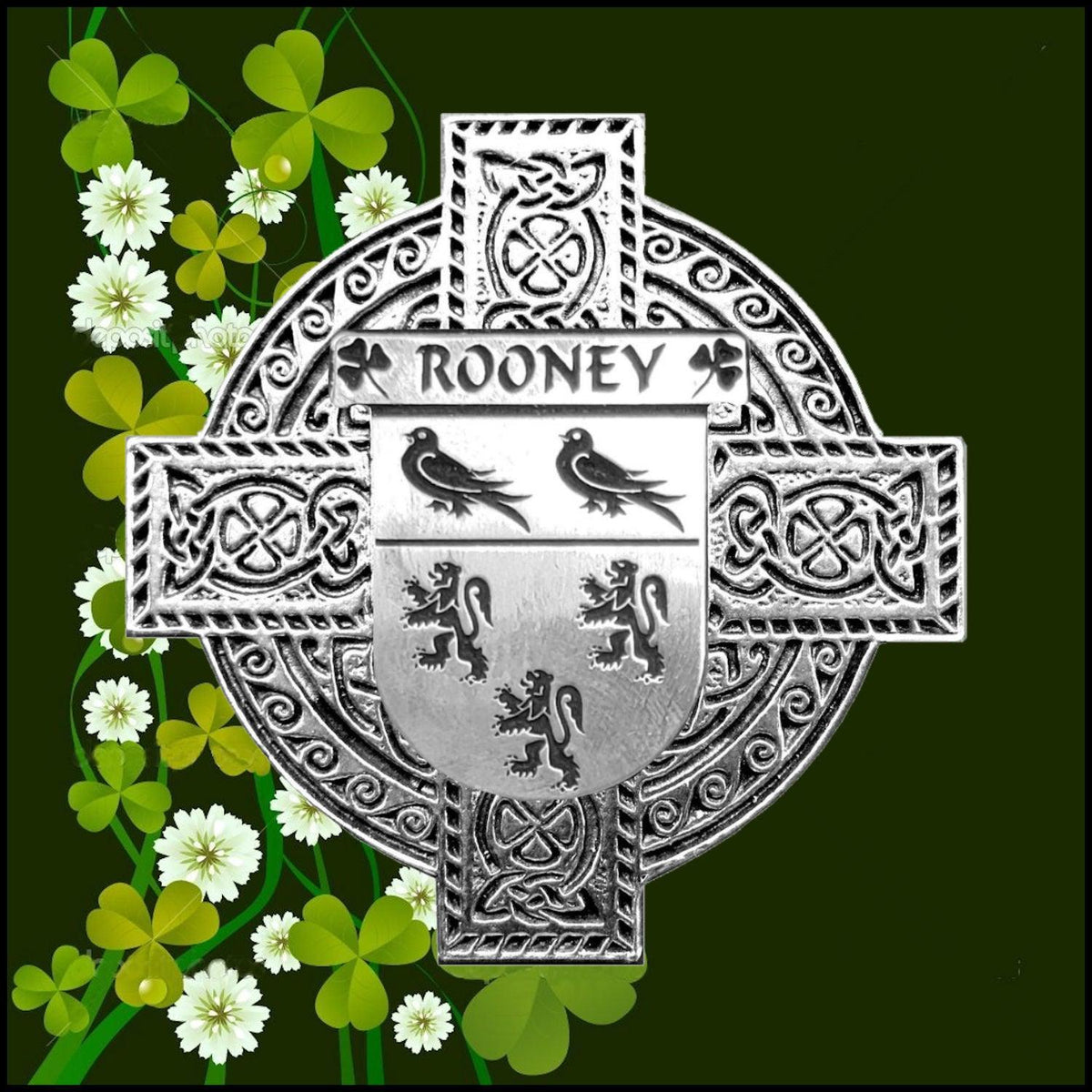 Rooney Irish Coat hot of Arms Interlace Kilt Buckle