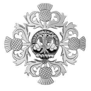 Watson Clan Crest Scottish Four Thistle Brooch