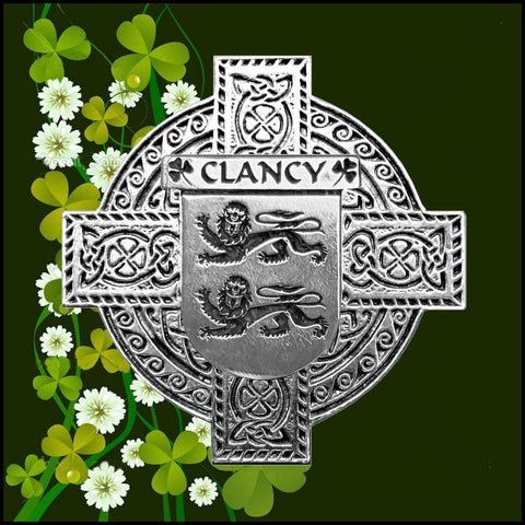 Clancy Irish Coat of Arms Celtic Cross Badge